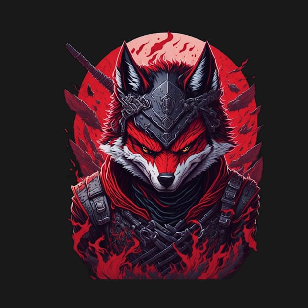 evil ninja wolf face by Rizstor