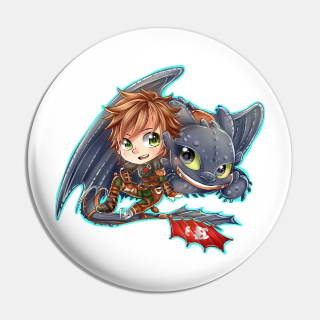 Hiccup and Toothless Pin by ibahibut