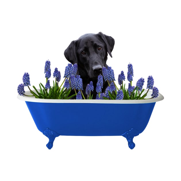 Labrador Dog blue Hyazinthe Bathtub by Move-Art