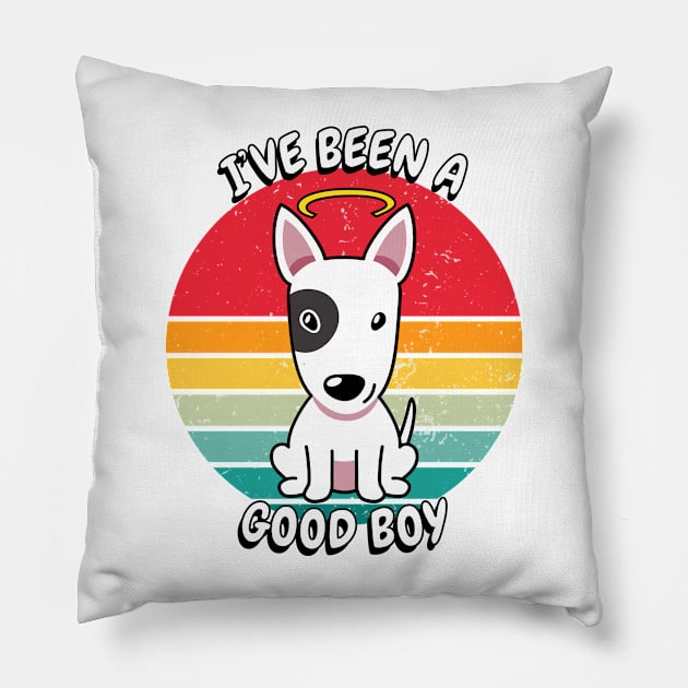 Cute terrier dog is a good boy Pillow by Pet Station