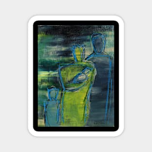 Art Acrylic artwork abstract painting family Magnet