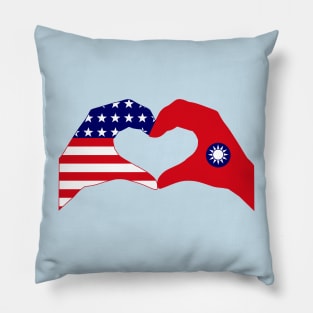 We Heart USA & Taiwan Patriot Flag Series Pillow