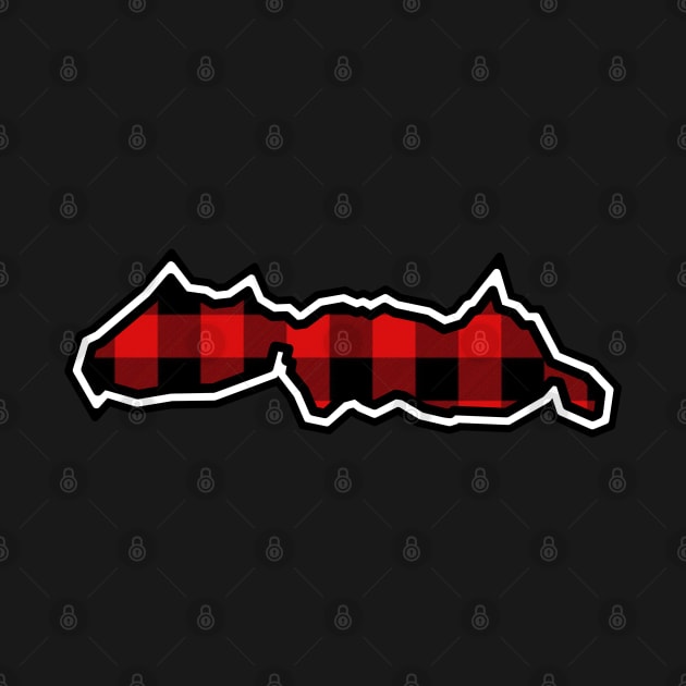 Malcolm Island Silhouette in Red and Black Plaid - Simple Pattern - Malcolm Island by Bleeding Red Paint