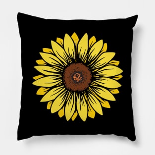 Sunflower Yellow Petals Close Up Pillow