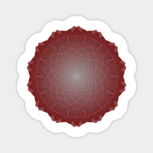 coral color  Mandala Intricate Patterns Symmetrical Design Magnet