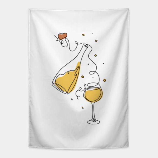 Line art style illustration of alcoholic drink Alcohol Tapestry TeePublic