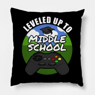 Leveled Up To Middle School Gamer Gaming 2021 Pillow