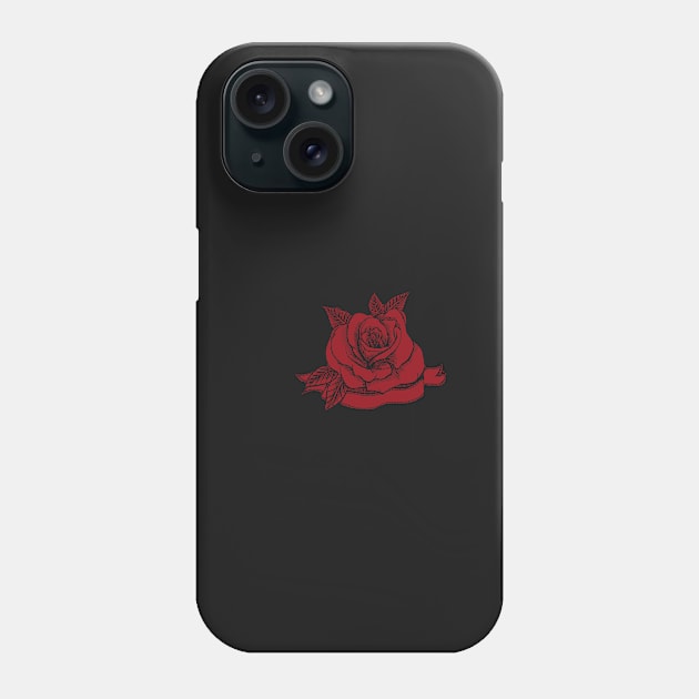 Rose Tattoo Woodcut Phone Case by francesrosey