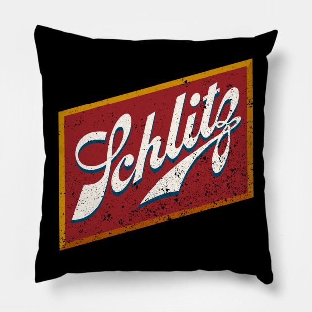 schlitz beer Pillow by guyfawkes.art