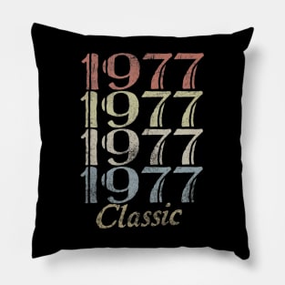 43rd Birthday Gift 43 Years Old Retro Vintage 1977 Classic Pillow