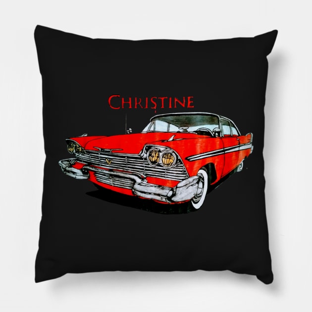 Christine the car Pillow by Grimspencilart