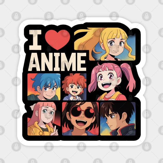 I Love Anime Magnet by UrbanLifeApparel