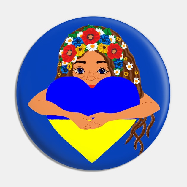 My heart is Ukraine Pin by KMdesign