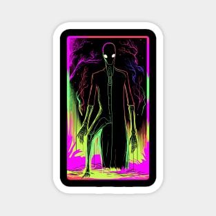 Neon Slenderman Art - Electrifying Urban Legend Magnet