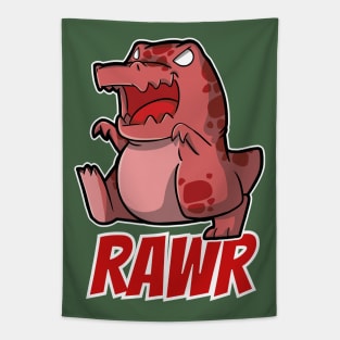 Cute and angry tyrannosaurus rex dinosaur Stomping as he Rawr Tapestry