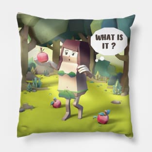 Cute girl with sweet apple, What is it.  Eve Pillow