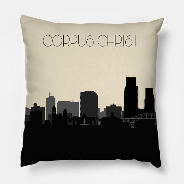 Corpus Christi Skyline Pillow by inspirowl