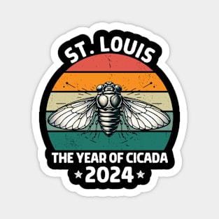 Retro cicada 2024 St Louis cicada invasion Magnet