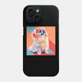 70s Pekingese Vibes: Pastel Pup Parade Phone Case