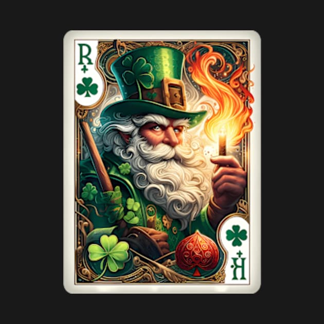 St. Patrick'S Day Leprechaun Shamrock Card Poker Playing by Ro Go Dan