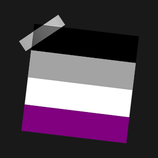 Asexual Pride Flag Taped-On Design T-Shirt