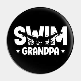 Swim Grandpa Of A Swimmer Grandfather Swimming Grandpa Pin