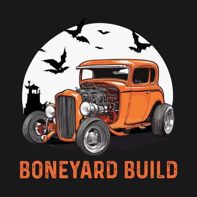 Boneyard Build Hot Rod for Halloween by Kingrocker Clothing