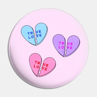 Broken Candy Heart Trio Pin