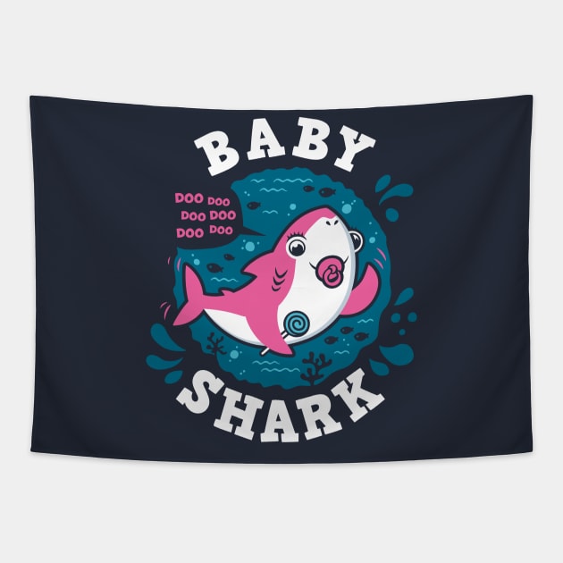 Baby Shark Girl Pacifier Tapestry by Olipop