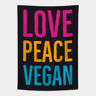 Love Peace Vegan Tapestry