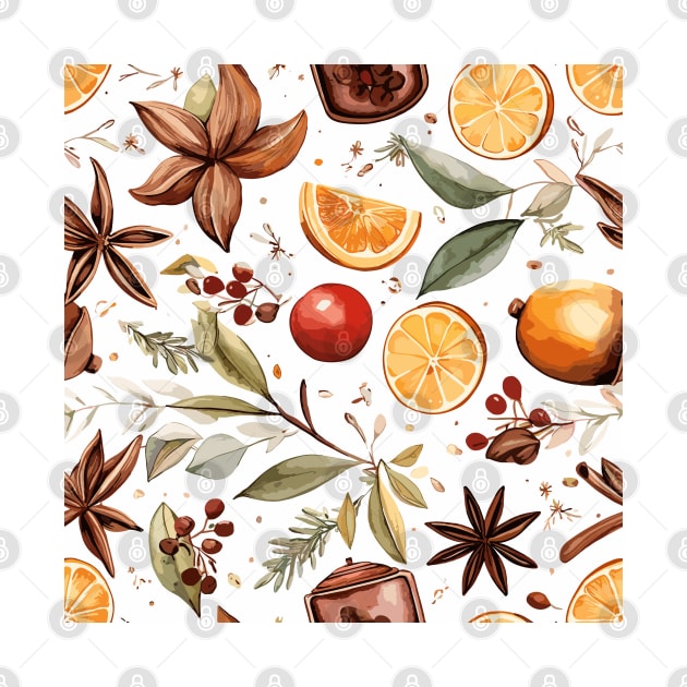 Holiday spices pattern (white) by etherElric