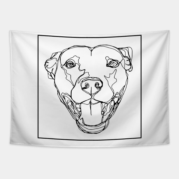 Staffy Head Tapestry by EmmaQuills