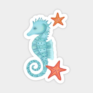 Sea Horse and Sea Stars Magnet