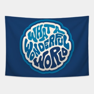 Groovy Wonderful World Word Art Tapestry