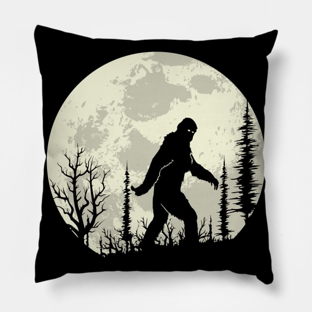 Full Moon BigFoot Pillow by Mercado Graphic Design