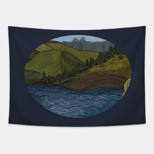 Mountain Lake Landscape Sierras Tapestry
