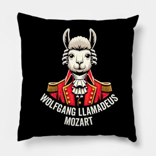 Wolfgang Llama Portrait Llamadeus Mozart Classical Music Humor Pillow