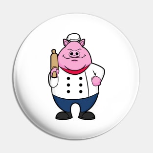 Pig as Cook with Rolling pin Pin