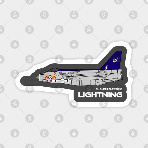 English Electric Lightning (92 Sqd RAF) Magnet by BearCaveDesigns