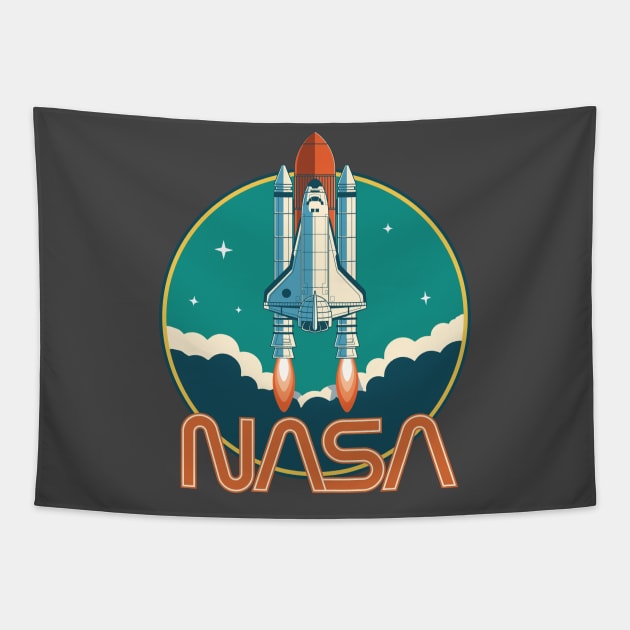 NASA Retro Vintage Space Logo Tapestry by ericb