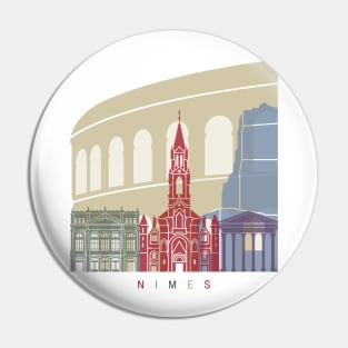 Nimes skyline poster Pin