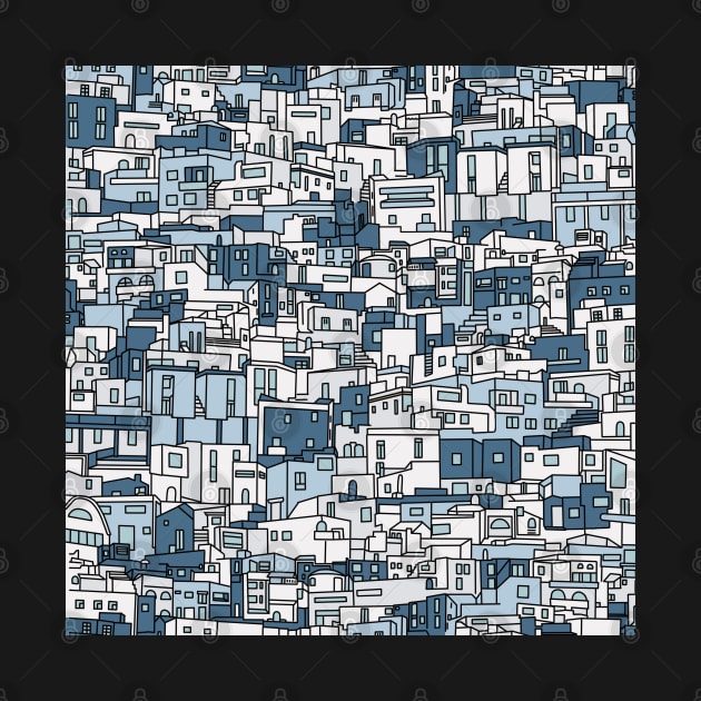 Blue Island Homes All-Over Print by Slightly Unhinged