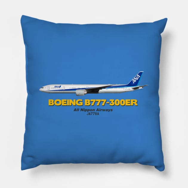 Boeing B777-300ER - All Nippon Airways Pillow by TheArtofFlying