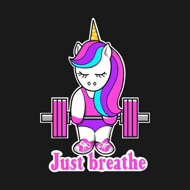 unicorn fitness, barbell unicorn, gym girl, fitness girl by TimAddisonArt