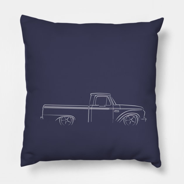 1965 Ford F-100 Pickup - Profile Stencil, white Pillow by mal_photography