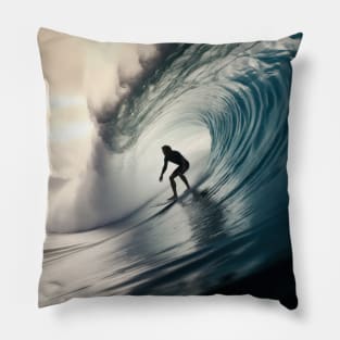 Surfing the perfect wave Pillow
