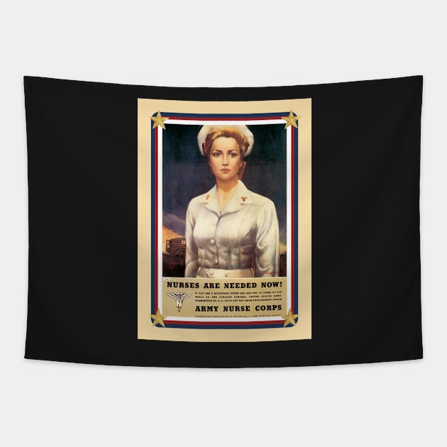 Vintage USA Army Nurse Corps Tapestry by SpiceTree