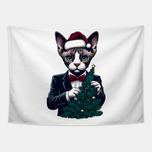 Devon Rex Cat Christmas Tapestry