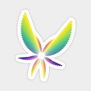 Rainbow Angel Seraphim | Flying Six Wing Bar Chart White Magnet