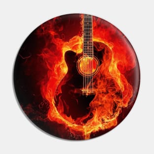 Fire Guitar Pin